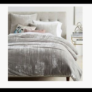 West Elm Crinkle Velvet Duvet Cover & Shams